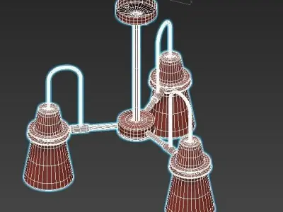 reinar-a three - light chandelier gold 3D model