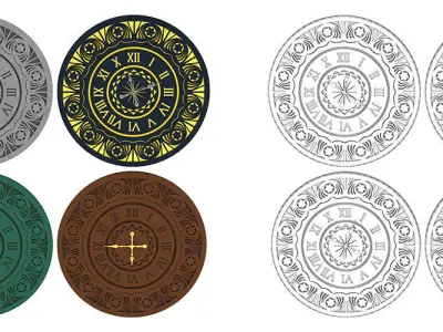 set of clocks 3D model