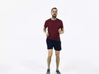 Portrait 07L Running Jogging Football Sports Man Low-poly 3D model