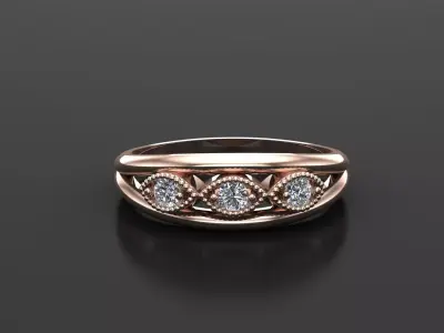 Solitaire Ring Version 1 SR59 3D model