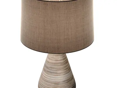 Scandinavian style Fluted Modern European Nightstand  Table Lamp 3D model
