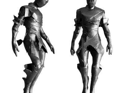 Paper man sculpture 3D model