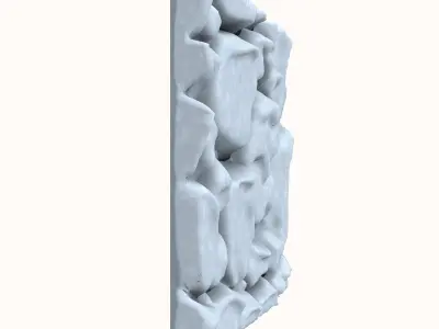 Rocky Cliff Wall Scene Segment 3D model