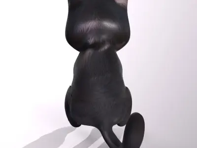 Cat Cartoon Animated and Rigged Low-poly 3D model