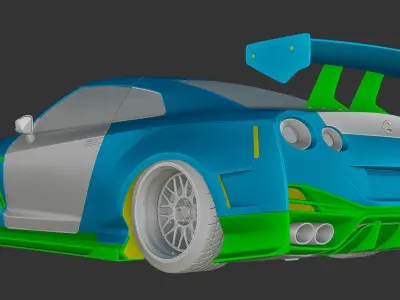 NISSAN GT-R R35 DARWIN WIDEBODYKIT Low-poly 3D model