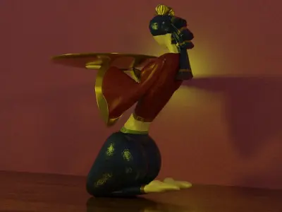 Showpiece Woman plate holder Low-poly 3D model