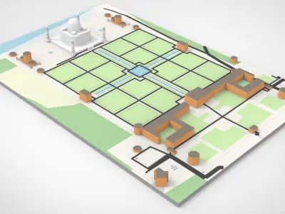 The Taj Mahal Agra India 3D model