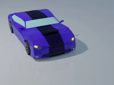 Sports car low poly Low-poly 3D model
