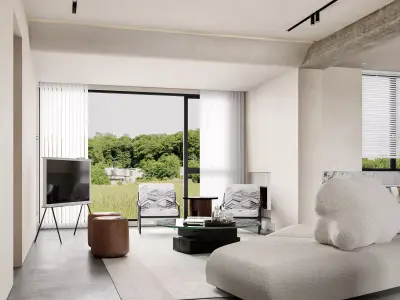 Modern living room dining room interior scenes 283 3D model