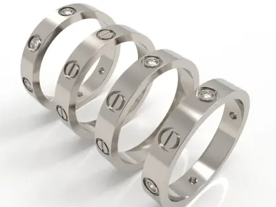 Screw Ring Set 4 Variations Size 50 3D print model
