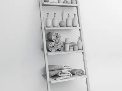 bathroom accessories set 01 3D model