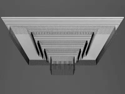 Box Chandelier with Crystal Hanging 3D model