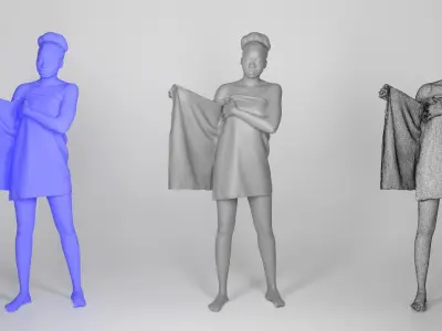 Beautiful african woman wrapped in white towel 244 Low-poly 3D model