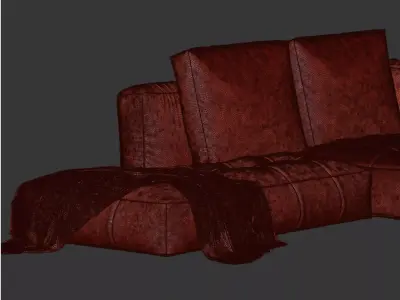 Sofa Deep Seat Luxury Low-poly 3D model