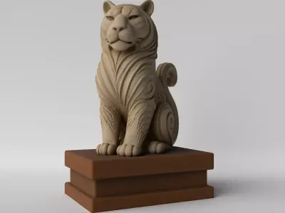Minimalist Tiger  Decoration 3D print model