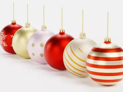 Christmas Ball Ornament Collection Low-poly 3D model