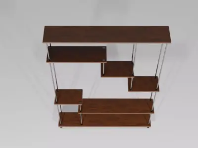 3D book shelf model Low-poly 3D model