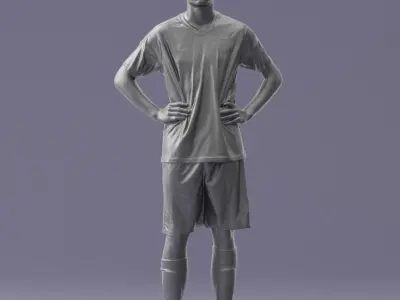 000316 Young Male Soccer Player Standing 1114 3D model