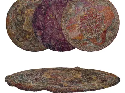 Round Rug Set 76 3D model
