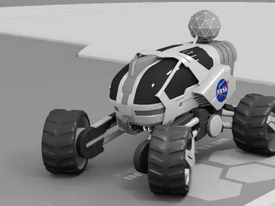 sci-fi planet explorer truck 3D model