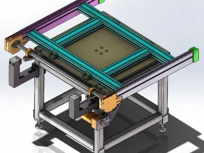 Car sunroof assembly line 3D model