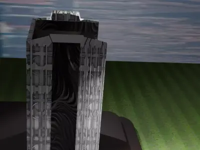 Urban Minimalist Tower Low-poly 3D model