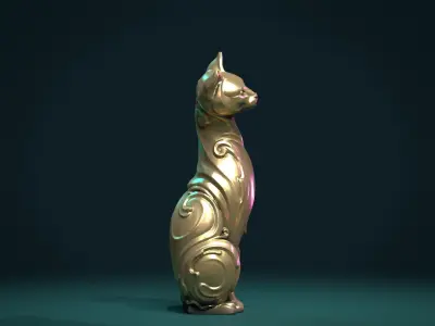 Cat figurine 3D print model