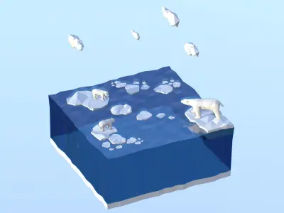 Polar Bear and Cub 3D model