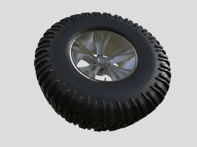Modern sport car- offroad  3d rims Low-poly 3D model
