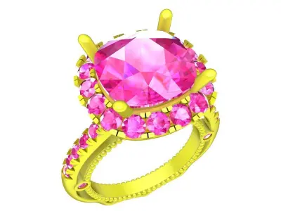 A7244 Luxury Diamond Solitaire Engagement Ring For Women 3D Mode 3D print model