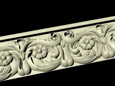 Central decor ornament for furniture 3D model 769