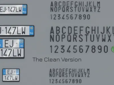 Customizable Italian License Plate 3D Pack  4 Sizes  4k PBR v3 Low-poly 3D model