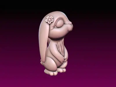 Cartoon Little Bunny Girl 3D print model
