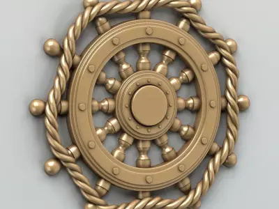 Carved decor central 003 3D model