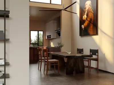 modern living room dining room interior scenes 28 3D model