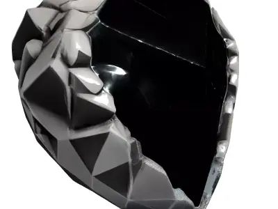 Geometric Crystal Heart Stone Sculpture Low-poly 3D model