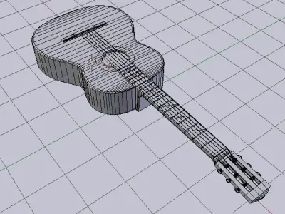 Low-Poly Classical Acoustic 6-string Guitar Low-poly 3D model