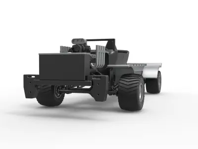 Pulling truck 4wd nacked Scale 1 to 25 3D print model
