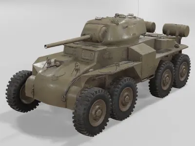 T18E2 Boarhound Heavy Armoured Car Low-poly 3D model