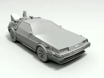 Delorean back to future car 3D model