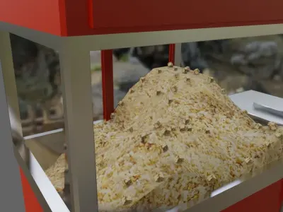 Popcorn Cart - Carrinho de Pipoca Low-poly 3D model