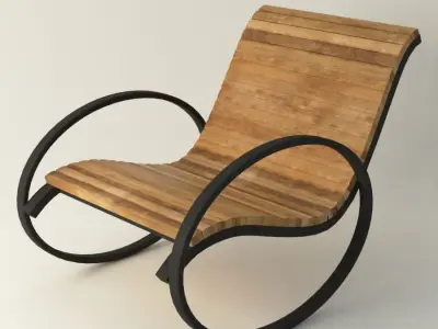 Modernistic Vintage chair Low-poly 3D model