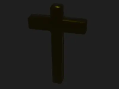 Beautiful Golden Christian Cross 3D model