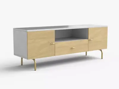 Elliotte media Cabinet oak Low-poly 3D model