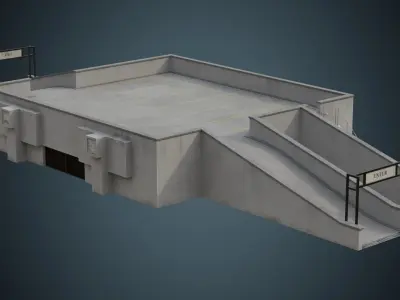 Entrance 2B Low-poly 3D model