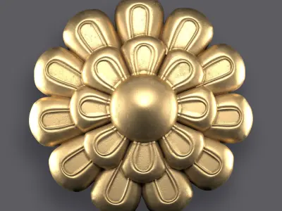 5 Flowers Ornamental Pack 6 3D model