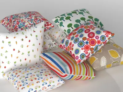 Pillow Collection A polka dot pillows 3D model
