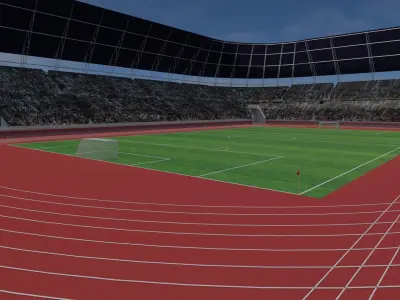 Olympic Stadium - Soccer Fans Low-poly 3D model order