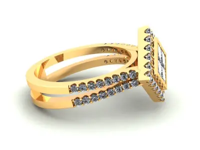Pav Wedding Ring Sid Stone 3D print model