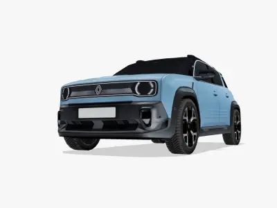 Renault 4 E-Tech 2025 Low-poly 3D model